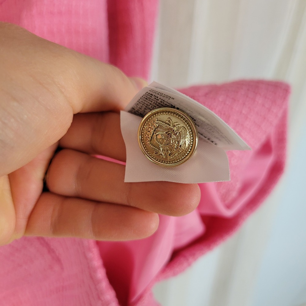 H&M Pink Tweed Blazer Jacket - Picture 9 of 10